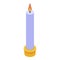 Fortune teller burning candle icon, isometric style