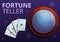 Fortune teller playing cards concept banner, cartoon style