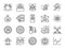 Fortune telling line icon set. Included icons as fortunes, tarot, palmistry, Chi-Chi Sticks, horoscope and more.