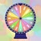 Fortune wheel on bokeh background. Lucky spin in pastel colors.