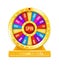 Fortune wheel. Cartoon rotating circle with sectors and arrow element. Lottery and random raffle prizes. Spinning