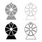 Fortune wheel drum lucky spin game casino gambling winner roulette set icon grey black color vector illustration image solid fill