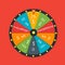 Fortune wheel in flat style. Game money, winner play luck. Vector illustration