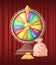 Fortune Wheel Gambling Game with Bag with Money