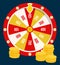 Fortune Wheel, Golden Coins, Casino Gambling Game