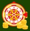 Fortune Wheel with Numbers Pointer Money Casino