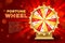 Fortune wheel spin vector banner, jackpot, big win