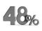 forty eight percent on white background. Isolated 3D illustration