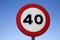 Forty Speed Sign