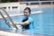 Forty years old woman in swimming pool