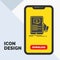 forum, online, webinar, seminar, tutorial Glyph Icon in Mobile for Download Page. Yellow Background