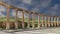 Forum Oval Plaza in Gerasa Jerash, Jordan.