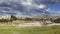 Forum (Oval Plaza) in Gerasa (Jerash), Jordan. Against the clouds