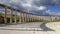 Forum (Oval Plaza) in Gerasa (Jerash), Jordan. Against the clouds