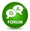 Forum (question answer bubble icon) elegant green round button