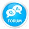 Forum (question answer bubble icon) premium cyan blue round