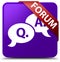 Forum (question answer bubble icon) purple square button red rib