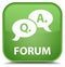 Forum (question answer bubble icon) special soft green square bu