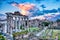 Forum Romanum Illuminated by Colorful Sunset with Bright Clouds, Rome