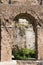 Forum Romanum, view of the ruins of several important ancient  buildings, remains of Medieval Porch, Rome, Italy