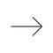 Forward icon, right arrow vector. Line next symbol.