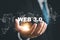 a forward-looking businessman in a suit embodies the limitless potential of Web 3.0