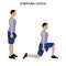 Forward lunge exercise strength workout vector illustration