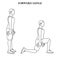 Forward lunge exercise strength workout vector illustration outline