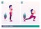 Forward lunge exercise, Woman workout fitness, aerobic and exercises. Vector Illustration.