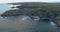 Forward movement in an aerial view getting closer to a great formation of cliffs