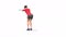 Forward Raise  Woman exercise animation 3d model on a white background in the red t-shirt. Low Poly Style