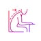 Forward tilted sitting position gradient linear vector icon