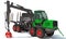 Forwarder Forestry Vehicle heavy machinery 3D rendering on white background