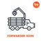 Forwarder line icon isolated over white