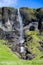 Foss a Sidu Waterfall. Beautiful vulcanic island in the ocean. Iceland.