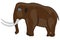 Fossil animal mammoth on white background is insulated