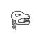 Fossil dinosaur outline icon