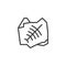 Fossil trilobite imprint outline icon