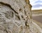 Fossilized corals on a cliff face in the Nazca desert. Ica, Peru