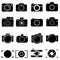 Foto camera icon vector set. photo illustration sign collection. focus symbol. cam logo or mark.