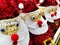 Foto close up ornaments santa Claus take out in rack