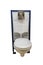 Foto Closeup isolated hanging toilet with fasteners