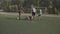 Foul committed by soccer defender against opponent