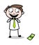 Found a Currency Note - Office Businessman Employee Cartoon Vector Illustration