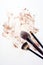 Foundation smears and makeup brushes