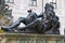 Fountain and art sculpture in Residenz Munich place in Munich, Germany