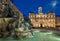 Fountain Bartholdi at night.