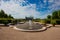 A fountain in the beautiful parkland around the great castle Frederiksborg Castle in Denmark