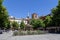 Fountain on Bib Rambla Square in Granada, Spain