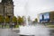 Fountain, cathedral and people, tourists in museum island center of Berlin